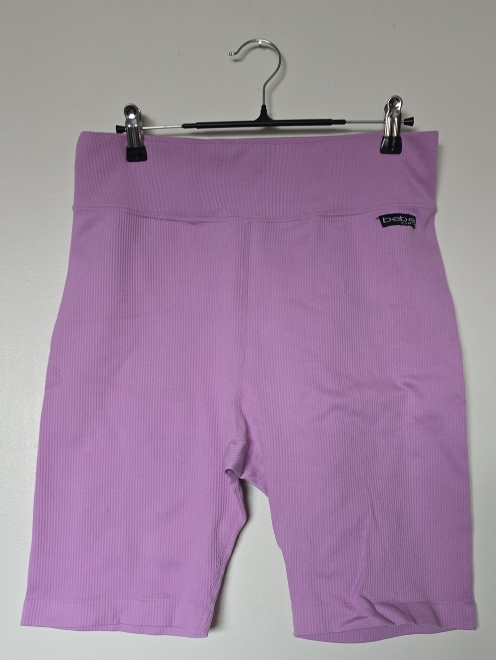 bebe Lavender Ribbed Bike Shorts for Girls